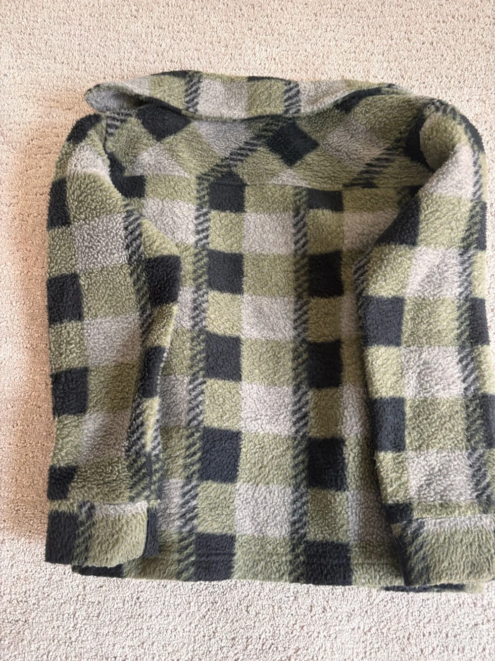 Quiksilver Kids Olive & Black Buffalo Check Fleece Shacket